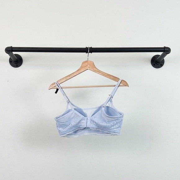 NEW Aerie Real Power Wireless Push Up Joy Lace Bra Light Blue - Picture 9 of 9